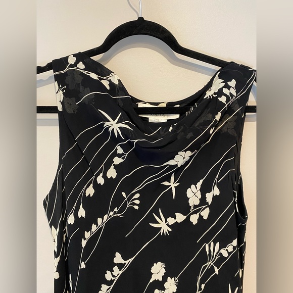 VTG Jones NY Black & White Floral Midi Dress Plus Size - Picture 4 of 7